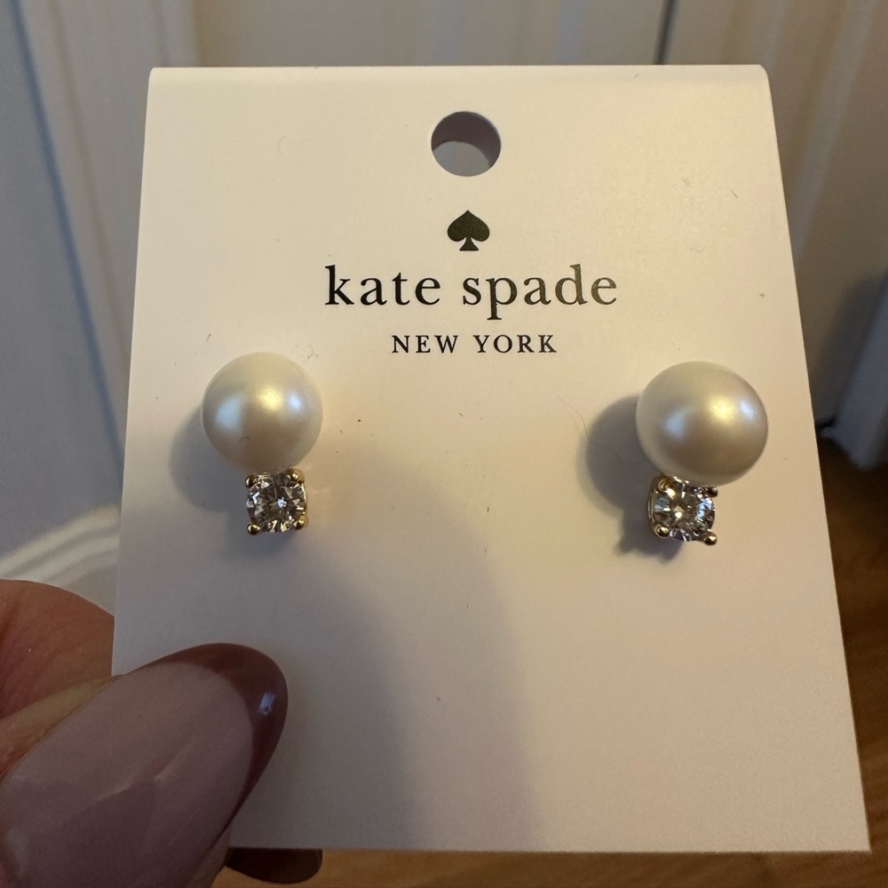 Kate Spade Ivory Pearl and Crystal Stud Earrings